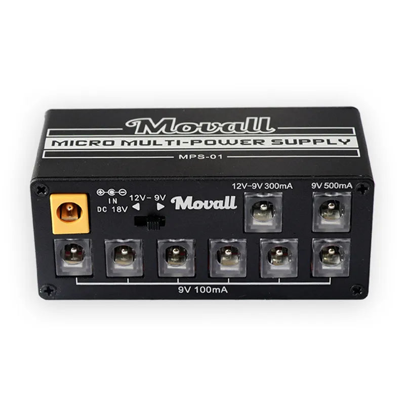 Movall MPS-01 Guitar Pedal Power Supply - 8 Isolated Outputs with Anti-Interference Circuit - 18W - Guitar Accessories