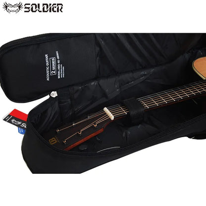Soldier Acoustic Guitar Bag - 40/41 Inch Double Shoulder Gig Bag