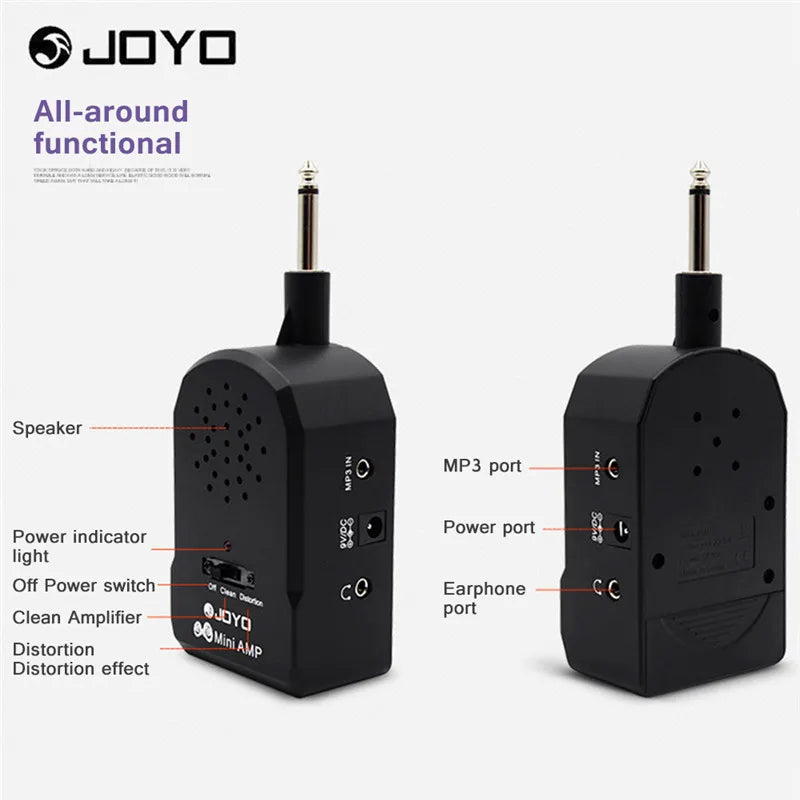 JOYO JA-01 Mini Guitar Amp: Portable, 2W Output, for Electric Guitar & Bass - Plug & Play Accessories