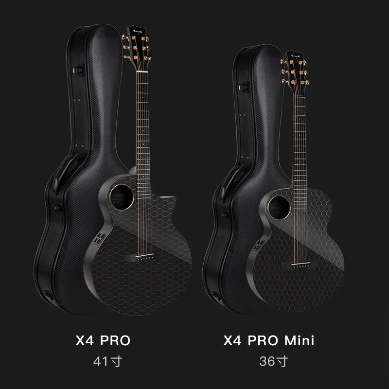 Enya X4 Pro Carbon Fiber AcousticPlus Guitar - Hard Case & Strap Included