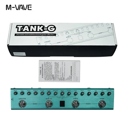 Portable Rechargeable TANK Guitar Multi-Effects Pedal - 36 Presets, 9 Preamp Slots, 8 IR Cab Slots