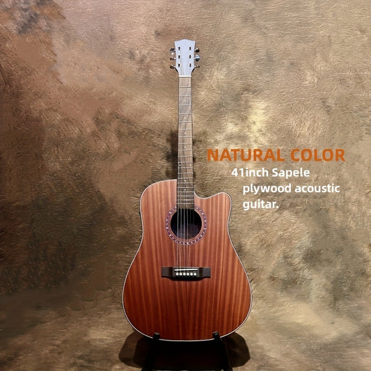 41 Inch Sapele Acoustic Guitar with Accessories - Perfect for Musical Practice