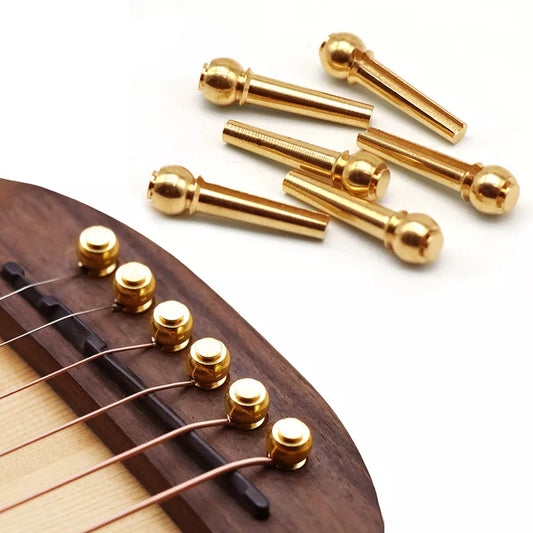 6-Piece Guitar String Set for Acoustic & Folk Guitars - Brass Pins, Stable Tone, Strong Portamento - Perfect for Sweep Picking