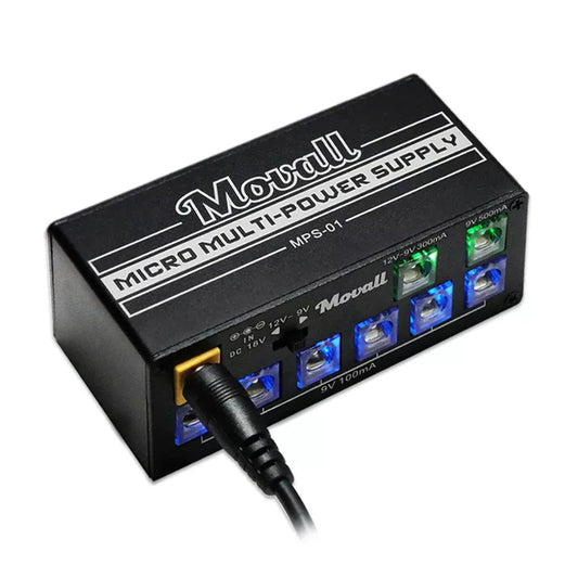 Movall MPS-01 Guitar Pedal Power Supply - 8 Isolated Outputs with Anti-Interference Circuit - 18W - Guitar Accessories